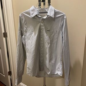 Abercrombie muscle button down shirt in a blue and white stripe. Size large.
